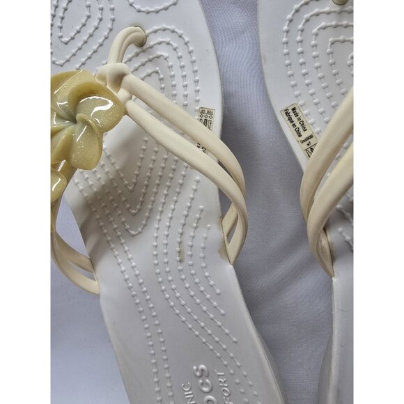 Crocs Isabella Sandals Womens 7 Flip Flops Embellished Iconic Comfort Thong - Picture 3 of 13